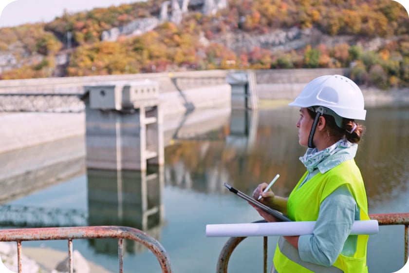 Water worker at job site